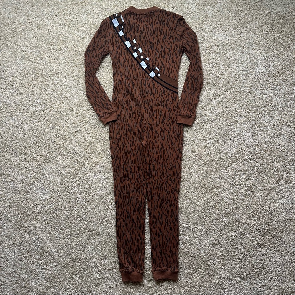 Disney Store Star Wars Chewbacca One-Piece Pajamas‎ Kids Size 10 Brown Zip Front - Picture 6 of 6